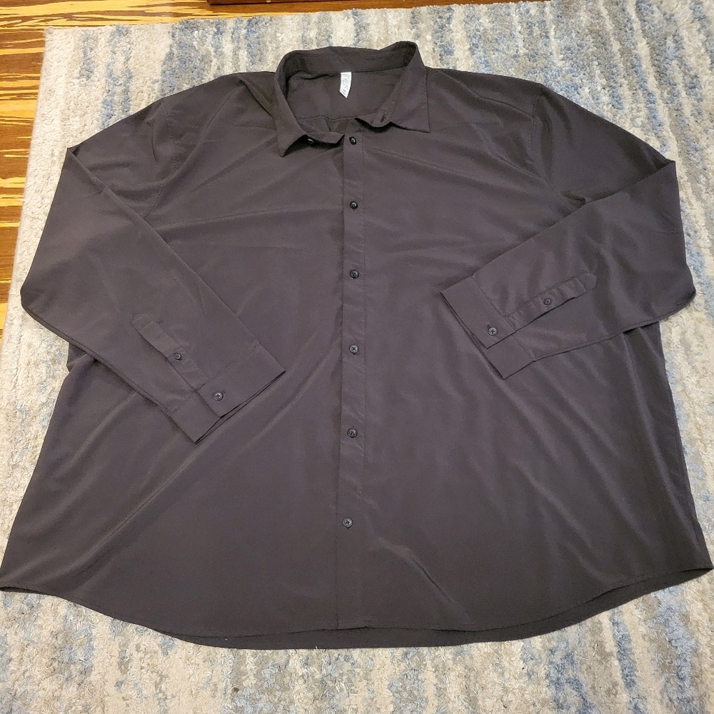STYLUS Black Dress Shirt for Men Size 4XL